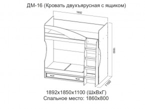 ДМ-16 Кровать двухъярусная с ящиком в Миньяре - minyar.магазин96.com | фото