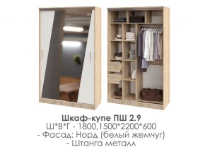 шкаф-купе ПШ-2.9 1500 Норд Белый жемчуг 1500 в Миньяре - minyar.магазин96.com | фото